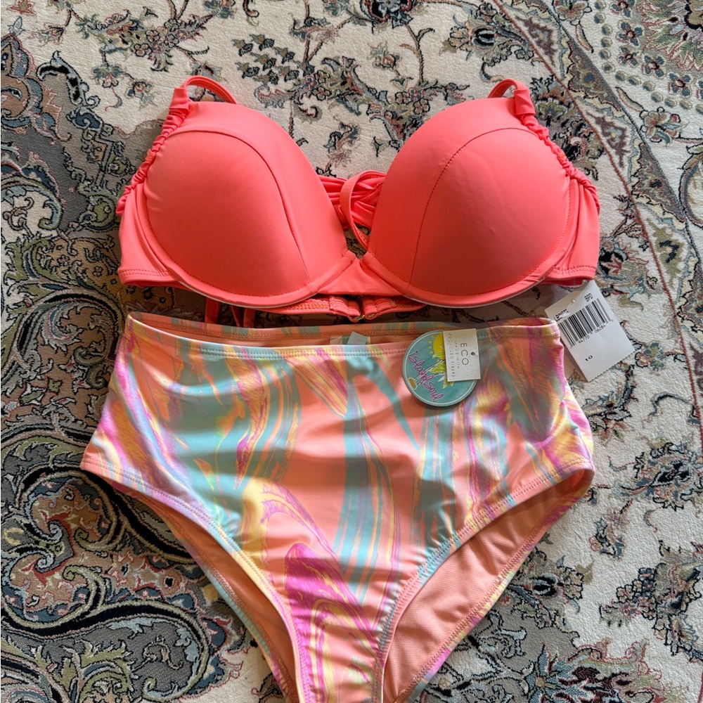 Vibrant Coral Bikini Set